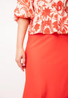 Y.A.S Pella High Waisted Satin Skirt, Orange
