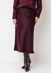 Yas Pella High Waist Midi Skirt, Wine