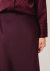 Yas Pella High Waist Midi Skirt, Wine