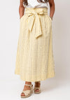 Y.A.S Mellow Pinstripe Aline Midi Skirt, Yellow