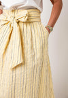 Y.A.S Mellow Pinstripe Aline Midi Skirt, Yellow