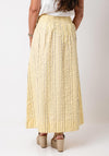 Y.A.S Mellow Pinstripe Aline Midi Skirt, Yellow
