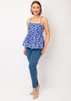 Y.A.S Tira Floral Peplum Top, Blue