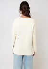 Y.A.S Elma Long Sleeve V-Neck Knitted Pullover, Off White