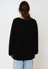 Y.A.S Elma Long Sleeve V-Neck Knitted Pullover, Black