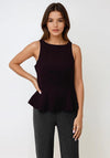 Y.A.S Burla Sleeveless Peplum Top, Wine