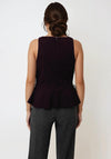 Y.A.S Burla Sleeveless Peplum Top, Wine