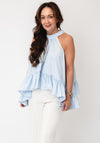 YAS Manillo Hatler Neck Top, Skyway Blue
