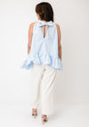 YAS Manillo Hatler Neck Top, Skyway Blue
