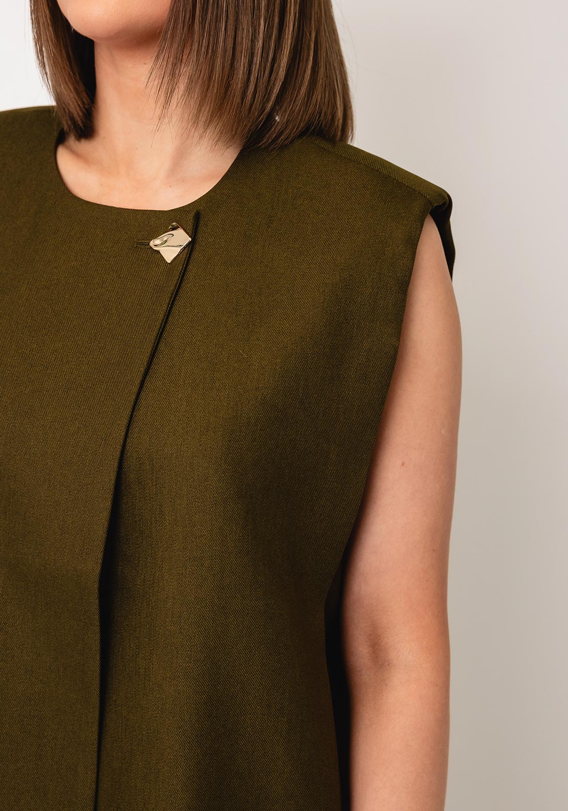 YAS Colera Sleeveless Waistcoat, Olive Green