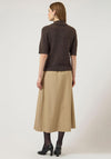 YAS Anne Short Sleeve Scarf Knitted Cardigan, Brown