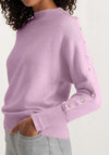 Yaya Boatneck Button Detail Sweater, Lady Pink
