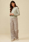 YAYA Subtle Shine Wide Leg Cargo Trousers, Paloma Grey