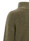 YAYA Turtleneck Half Zip Sweater, Gothic Olive Green