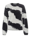 YAYA Crewneck Fur Print Sweater, Phantom Dessin