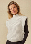 YAYA Spencer Turtleneck Sweater Vest, Grey Melange