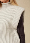YAYA Spencer Turtleneck Sweater Vest, Grey Melange