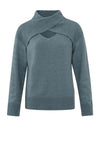 YAYA Crossover Neckline Sweater, Stormy Weather Blue