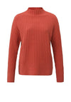 YAYA Ribbed Turtleneck Sweater, Ochre Red