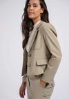 YAYA Long Sleeve Short Blazer, Beige