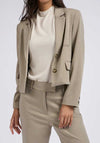 YAYA Long Sleeve Short Blazer, Beige