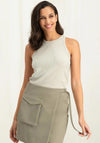 Yaya Ribbed Cotton Top, Ivory White