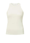 Yaya Ribbed Cotton Top, Ivory White