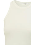Yaya Ribbed Cotton Top, Ivory White