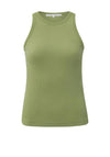 Yaya Ribbed Cotton Top, Sage Green