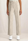 Yaya Faux Straight Leg Leather Trousers, Ivory White