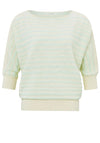 Yaya Striped Batwing Sweater Top, Mint Green