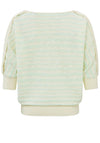 Yaya Striped Batwing Sweater Top, Mint Green