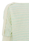 Yaya Striped Batwing Sweater Top, Mint Green