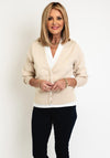 YAYA V-Neck Concealed Placket Cardigan, Summer Sand Dessin