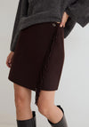 Yerse Sully Wool Blend Aline Mini Skirt, Brown