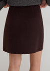 Yerse Sully Wool Blend Aline Mini Skirt, Brown
