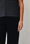 YERSE Wide Leg with Button Detail Trousers, Navy