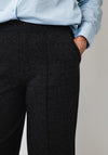 YERSE Checked Wide Leg Trousers, Navy