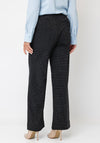 YERSE Checked Wide Leg Trousers, Navy