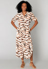 Yest Sabrina Animal Print Shirt Dress, Beige Multi