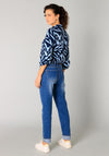 Yest Olimpia Zebra Print Shirt, Navy and Blue