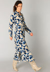 Yest Rahayu Floral Printed Shirt Dress, Beige and Blue