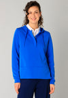 Yest Rayaan Button Neck Hoodie, Blue
