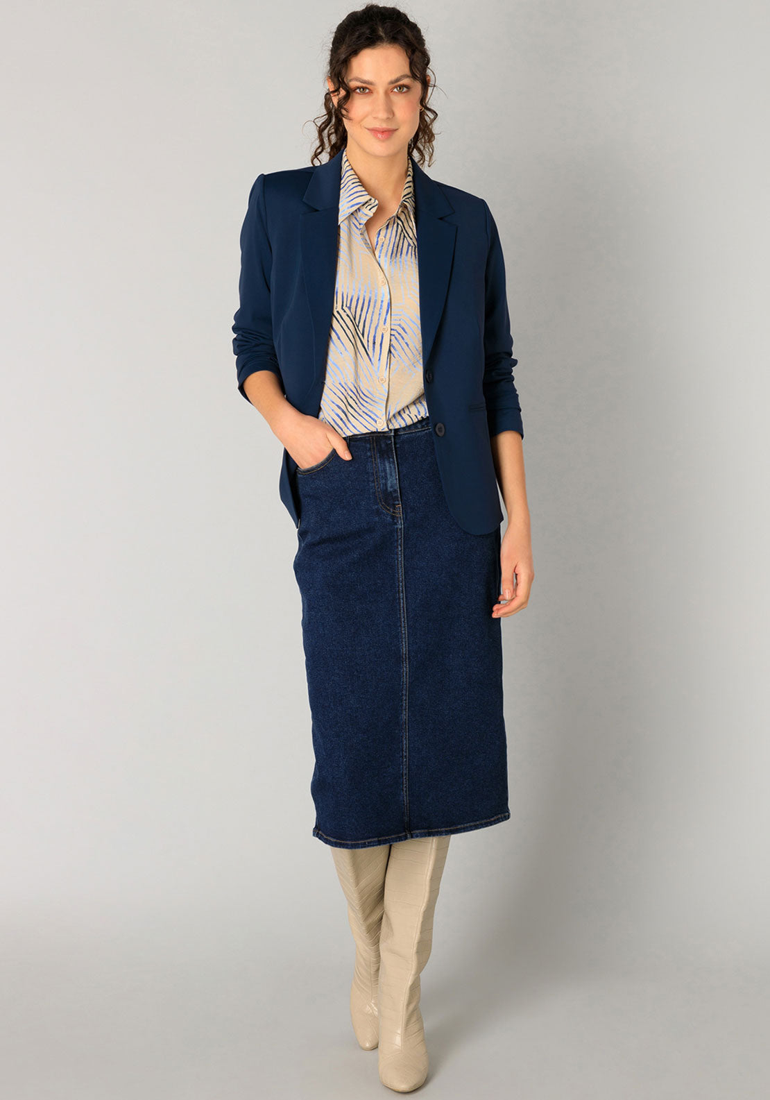 Yest Riv Single Breasted Blazer, Navy