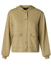 Yest Saira Button Front Hoodie, Green