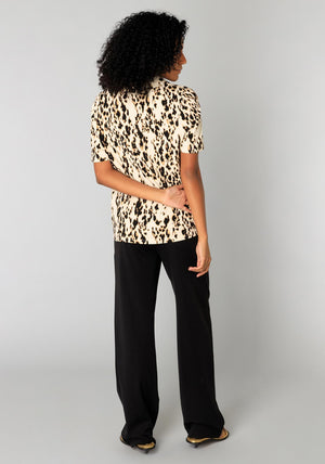 Yest Salima Animal Print Shirt, Beige Multi