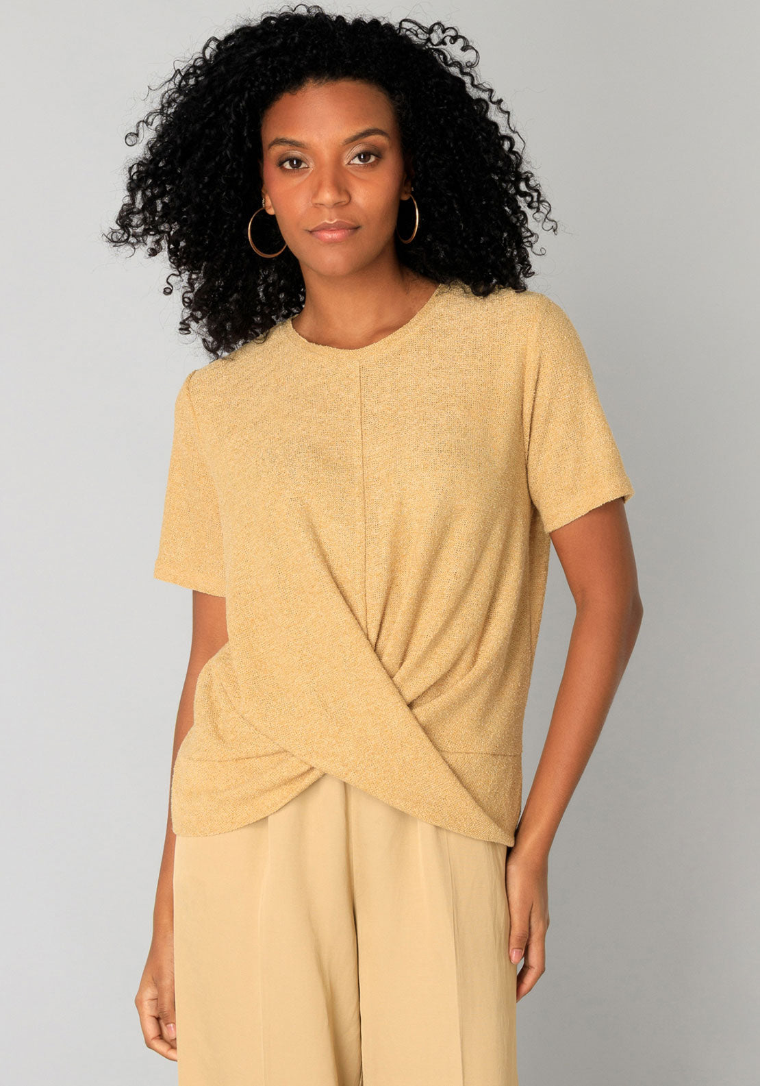Yest Sam Knot Front Sweater, Yellow