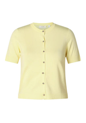 Yest Kassy Button-Down Front Cardigan, Pastel Yellow