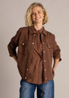 Yest Saskia Button Up Overshirt, Brown