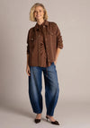 Yest Saskia Button Up Overshirt, Brown